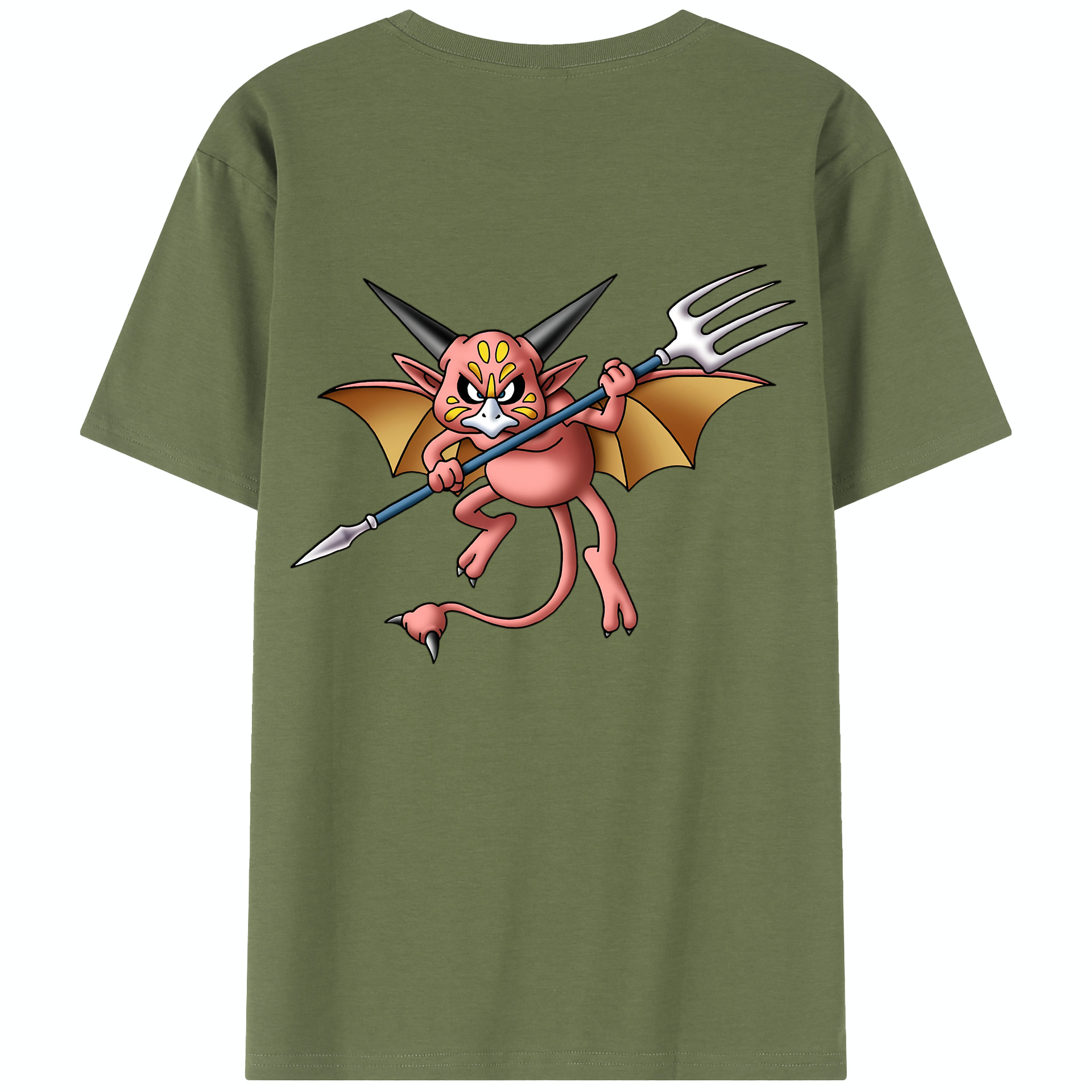（画像用） ドラゴンクエスト Doragon Kuesuto Dragon Quest 綿100％半袖Tシャツ（背面プリント）